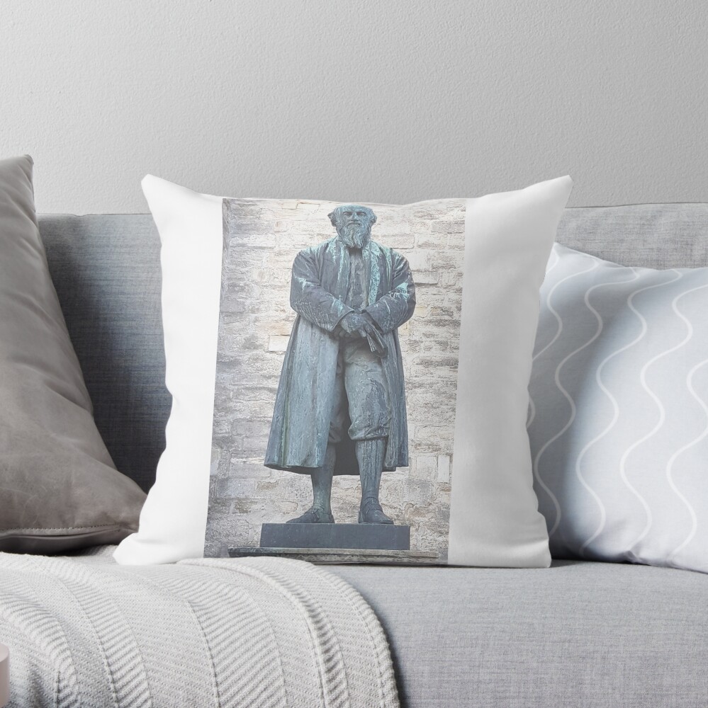 William Barnes - Poet - Statue in Dorchester Throw Pillow