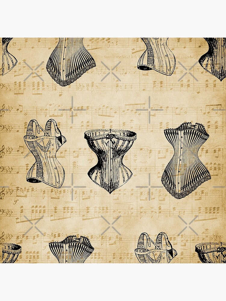 Vintage Victorian Corset Pattern with Sheet Music Art Print for Sale by  Rosalie Reeves