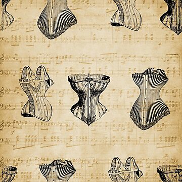 Vintage Victorian Corset Pattern with Sheet Music Hardcover Journal for  Sale by Rosalie Reeves