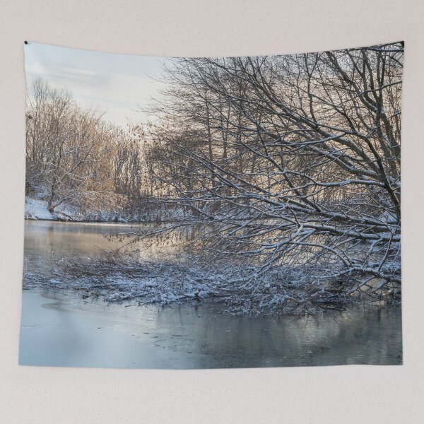 Item preview, Soft and Snowy - Winter Wonderland at a Frozen Pond designed and sold by Georgia Mizuleva.