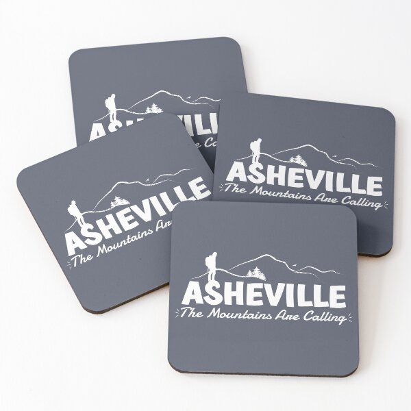 Item preview, Asheville Hiking - White on Bluegrey designed and sold by Serena's Asheville Merch.