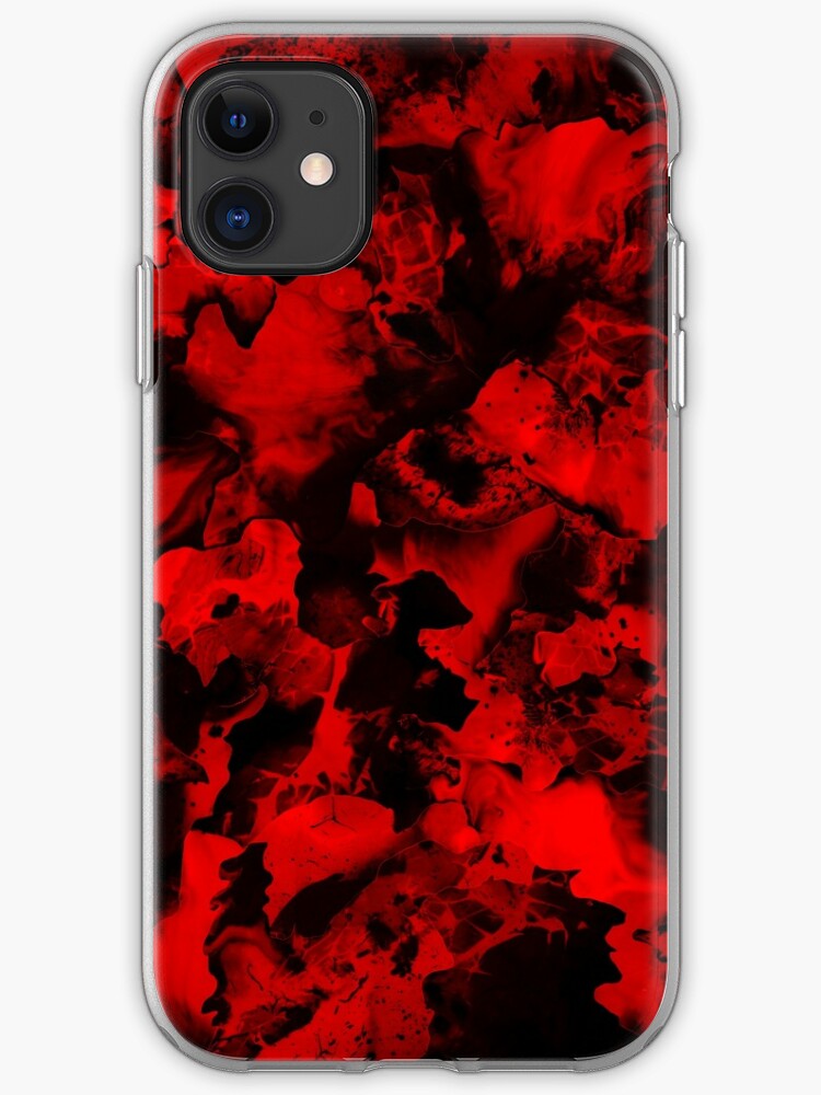 Red Black Red And Black Ink Abstract Art Iphone Case Cover By Artxphi Redbubble