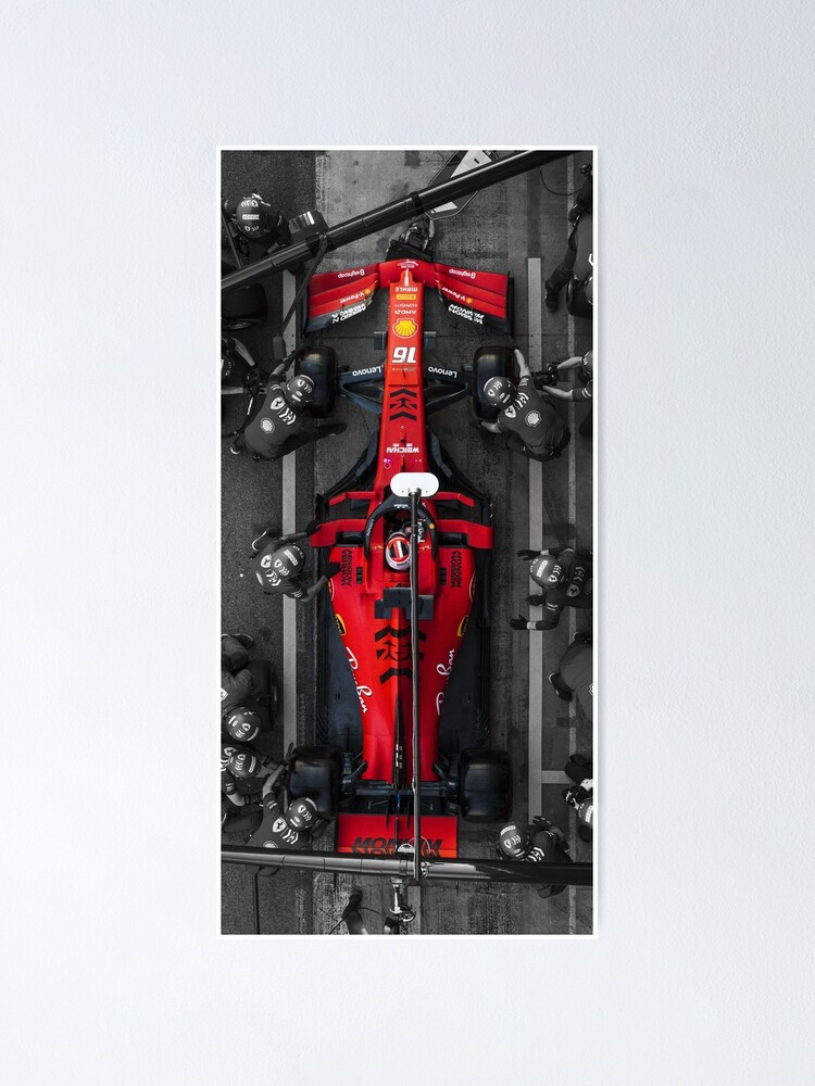 Alternative Ansicht von Charles Leclerc Ferrari Boxenstopp Poster
