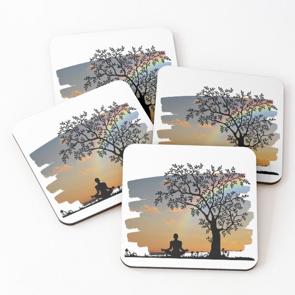 Item preview, Yoga Under A Tree with Rainbow designed and sold by Rhu Creations.