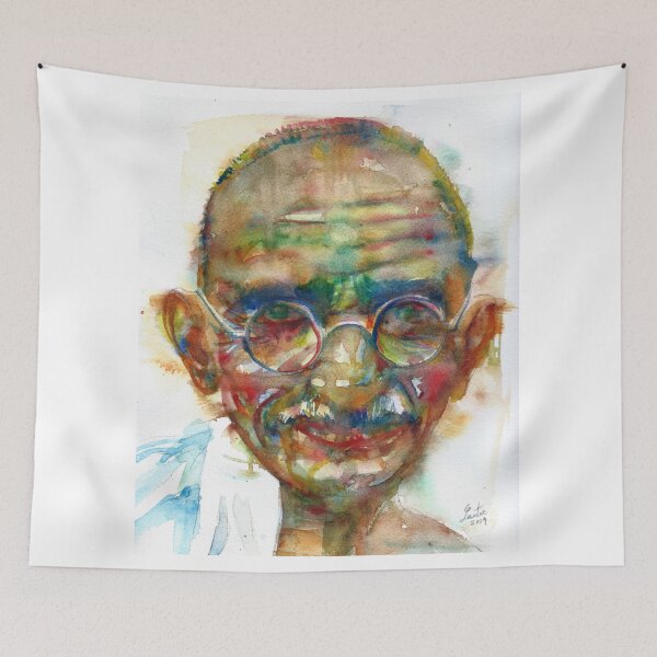 Item preview, MAHATMA GANDHI - watercolor portrait.8 designed and sold by lautir.