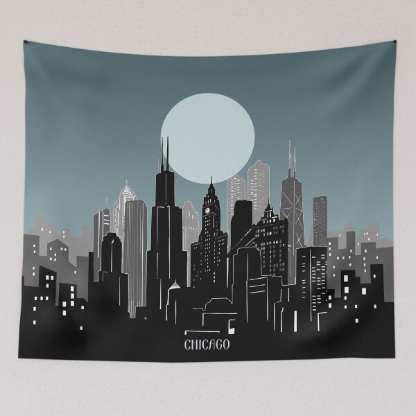 Item preview, chicago skyline designed and sold by BekimART2.