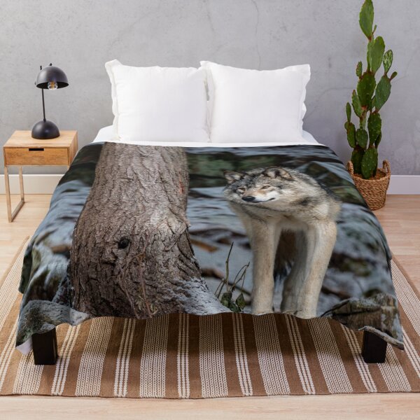 Item preview, Eastern Gray Wolf Beside Tree designed and sold by Michael Cummings.