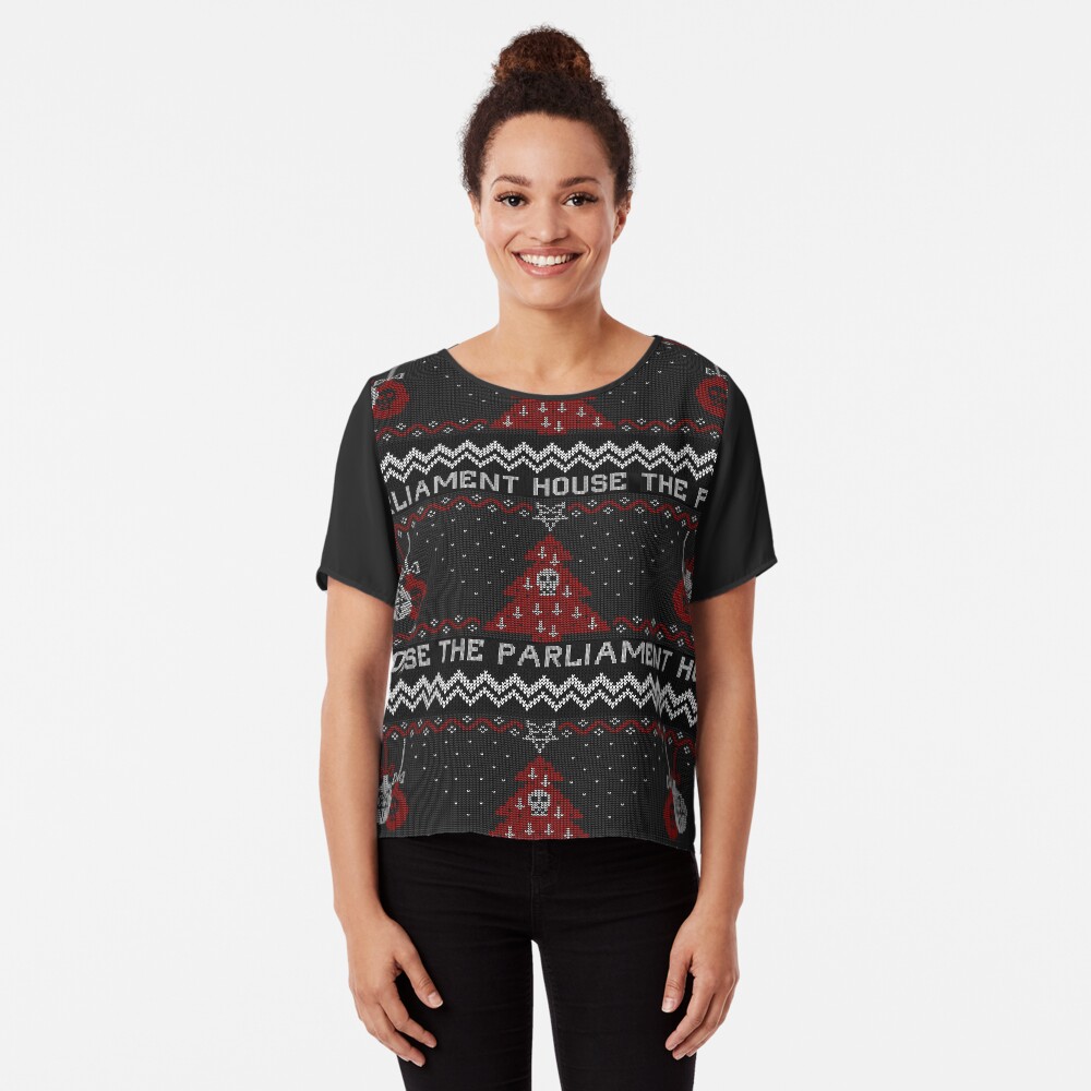 The Parliament House Ugly Sweater Chiffon Top