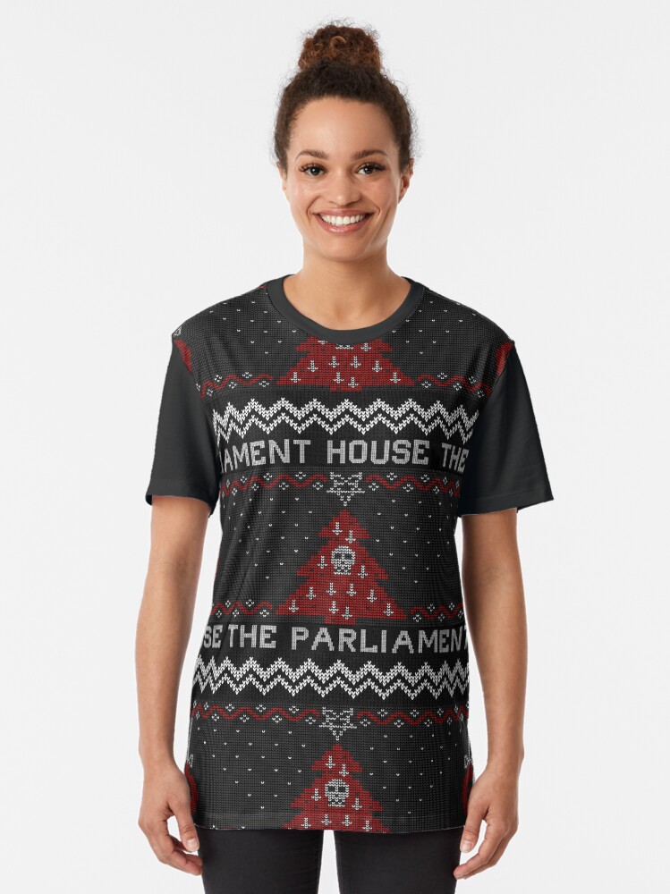 Alternate view of The Parliament House Ugly Sweater Graphic T-Shirt