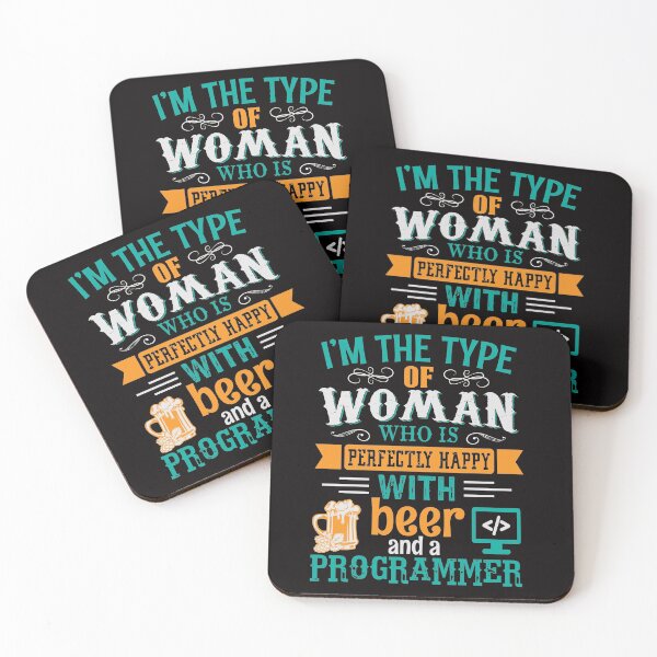 Item preview, Courtney Hebert. Im The Type Of Woman Who Is Perfectly Happy With Beer And A Programmer designed and sold by SavvyTurtle.