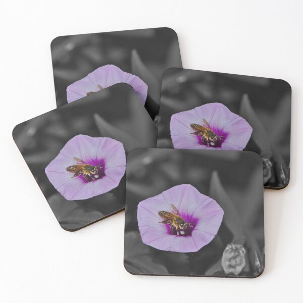 Item preview, Bee Bee In A Purple Flower Desaturated Background Bees designed and sold by Jason Gilbert.