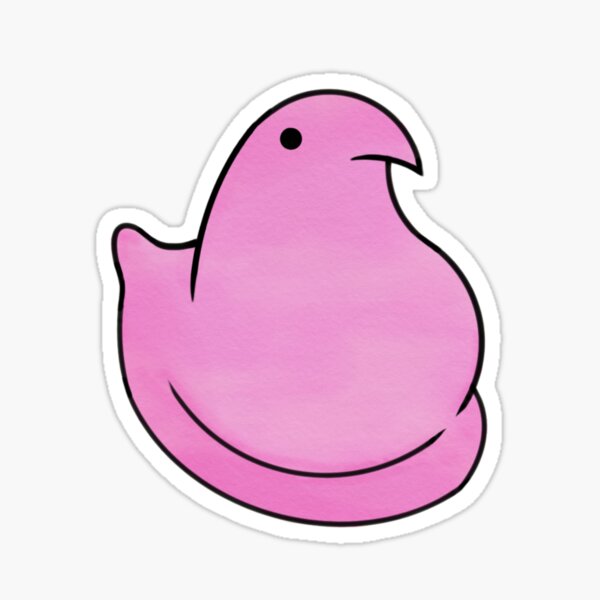 "Pink Peep - Chick" Sticker for Sale by tgannon | Redbubble
