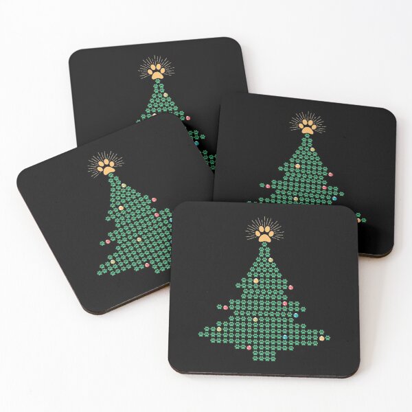 Item preview, Dog Paws Print Christmas Tree Xmas Happy Holidays print designed and sold by BUBLTEES.