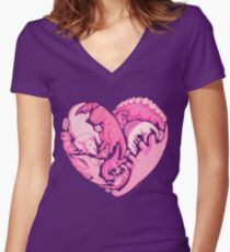 Loveasaurus Women's Fitted V-Neck T-Shirt