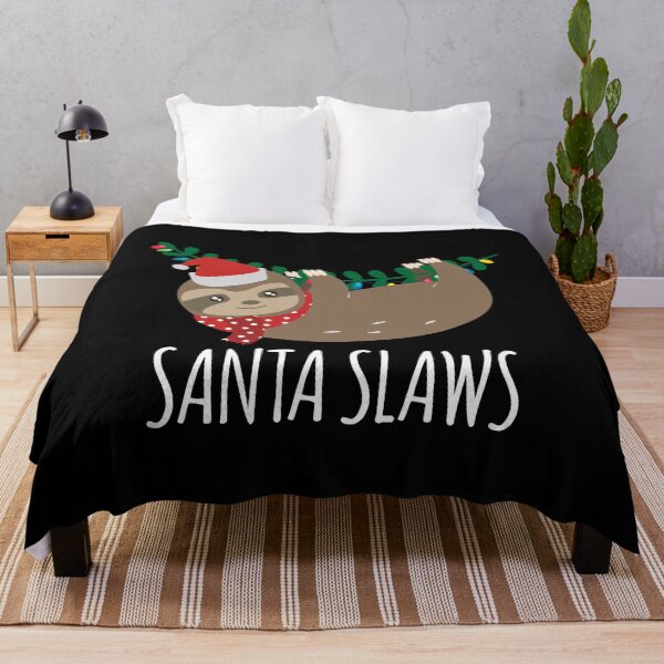 Item preview, Santa Slaws Funny Sloth Christmas Animal Lover Gift print designed and sold by BUBLTEES.