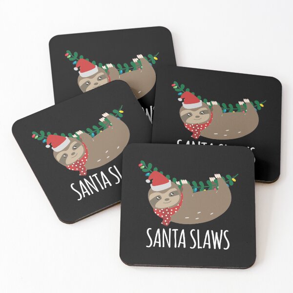 Item preview, Santa Slaws Funny Sloth Christmas Animal Lover Gift print designed and sold by BUBLTEES.