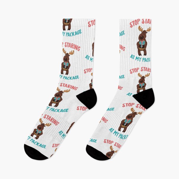 Item preview, Stop Staring At My Package Cute Moose Christmas Gift  product designed and sold by BUBLTEES.