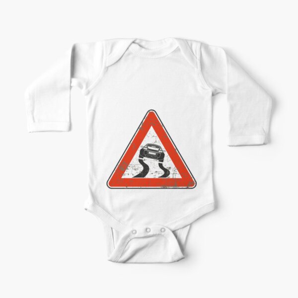 Smart Roadster 452 Slippery Road Italian Vintage Road Sign Baby One Piece By Tld Redbubble