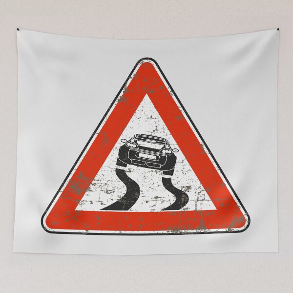 Item preview, Smart Roadster Coupe 452 Slippery Road Italian vintage road sign designed and sold by -TLD-.