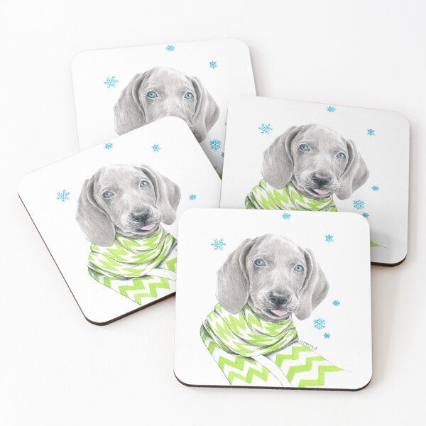 Item preview, Cute Weimaraner Dog Puppy with Scarf designed and sold by edrawings38.