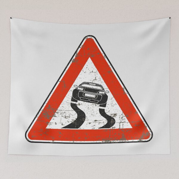 Item preview, Smart Roadster 452 Slippery Road Italian vintage road sign designed and sold by -TLD-.