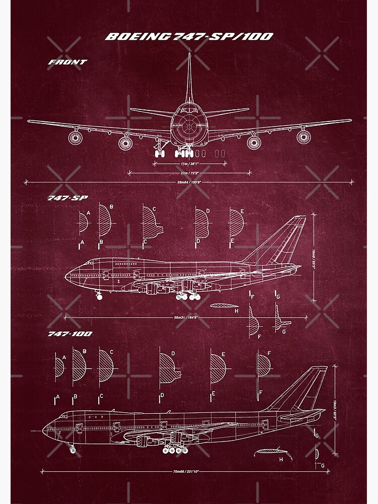 Boeing 747-SP & 747-100 Concept Drawing Blueprint by RHorowitz