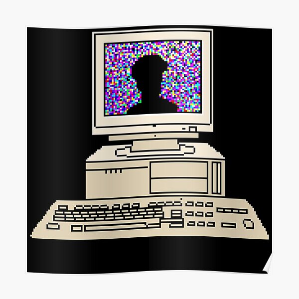Vaporwave Computer Pixel Poster