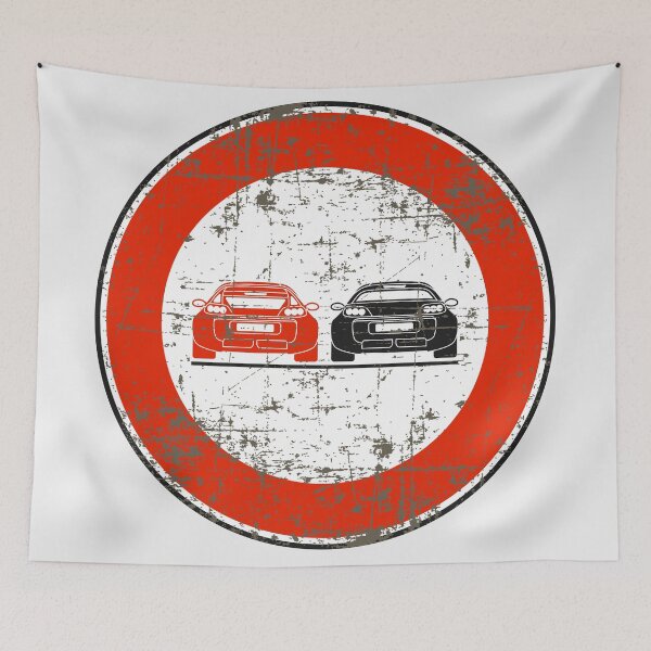 Item preview, Smart Roadster /Roadster coupé 452 No Overtake Road Italian vintage road sign  designed and sold by -TLD-.