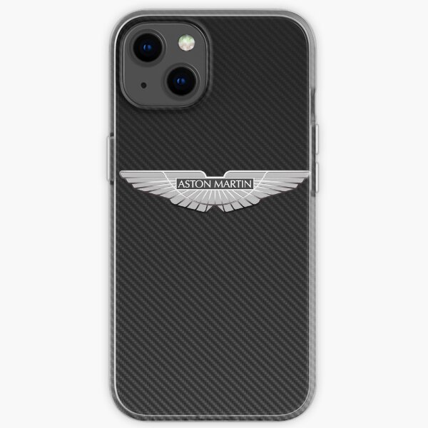 Logo Aston Martin sur fond de carbone Coque souple iPhone