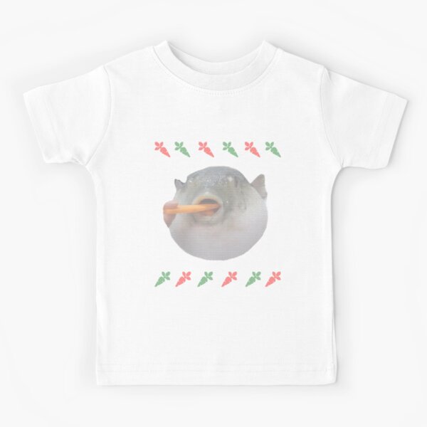 Pufferfish Eating A Carrot Ugly Christmas Kids T Shirt By Happymonkeytees Redbubble - ugly roblox shirt