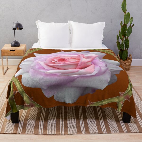 Item preview, MODERN ART PINK ROSE & THORNY BRAMBLE CANES  BURGUNDY ART designed and sold by sharlesart.