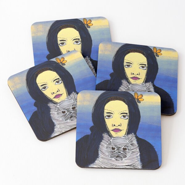 Item preview, Woman Holding a Cat By ArtGuru 9368 - Acrylic On Paper designed and sold by Art Guru.