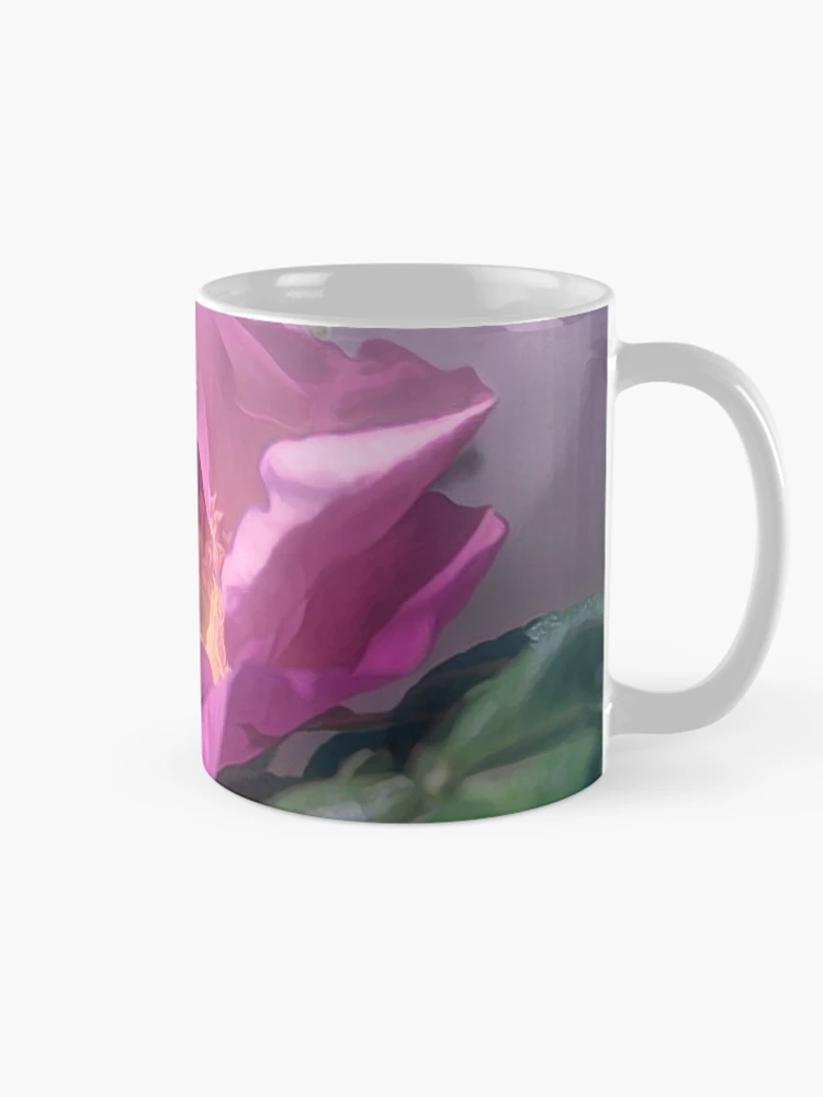 Thumbnail 3 of 6, Coffee Mug, Pink Rosa Rugosa designed and sold by Thymely.