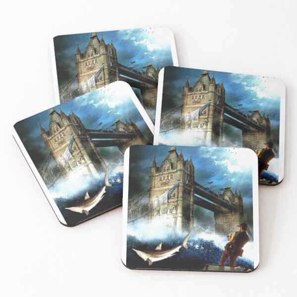Item preview, Violent Planet - London Tidal Wave with man fishing. designed and sold by Scott Bradley Musgrave.