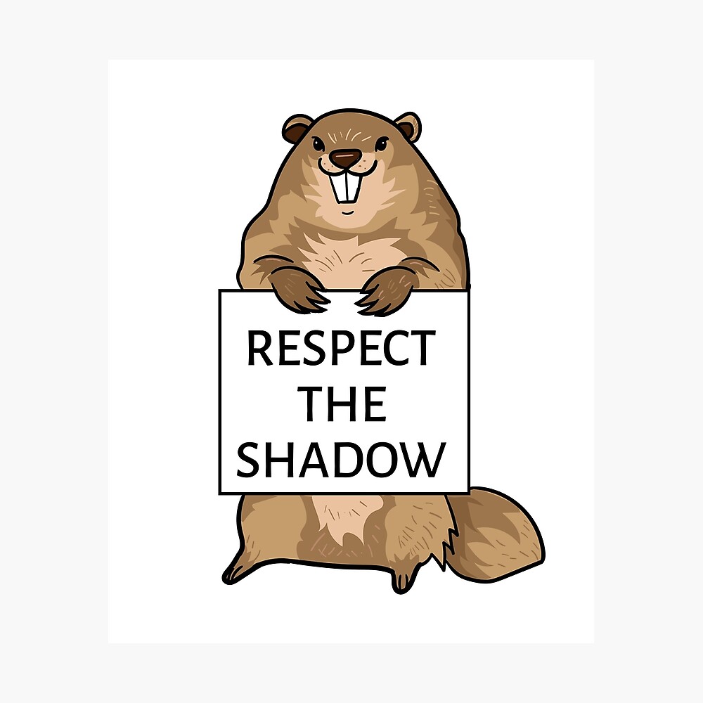 Groundhog Day Funny Quote Respect The Shadow Sign Saying Fun Poster By Createdbyheidi Redbubble
