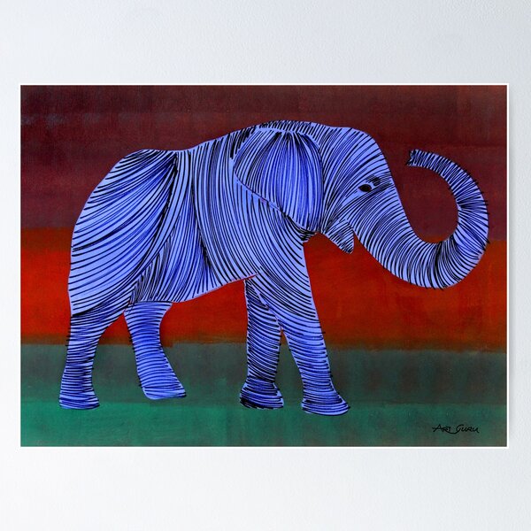 Item preview, Violet Elephant By ArtGuru 9378 - Acrylic On Paper designed and sold by Art Guru.