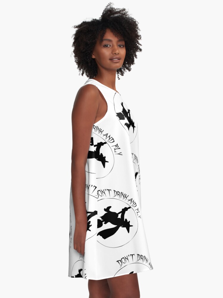 Alternate view of Don't Drink and Fly Witch Halloween A-Line Dress