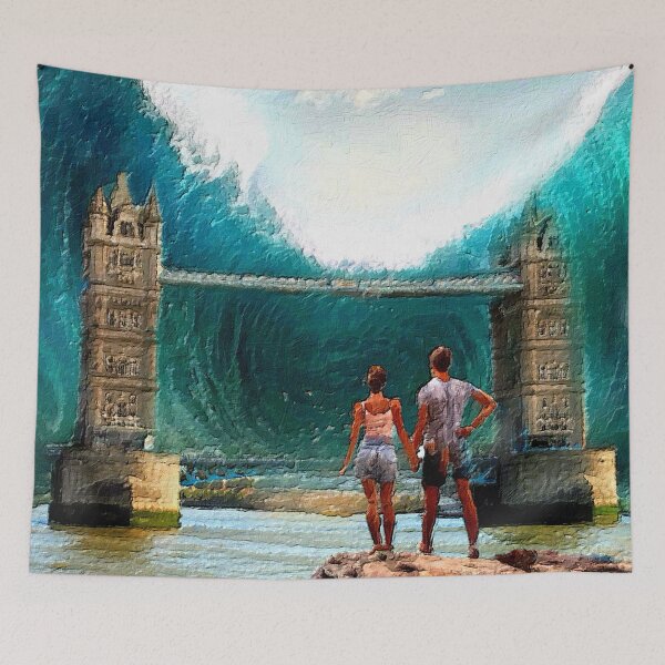 Item preview, Violent Planet - London Tidal Wave with Couple holding hands defenceless. designed and sold by Scott Bradley Musgrave.