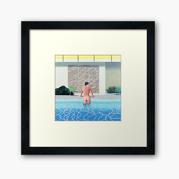 man and pool Framed Art Print