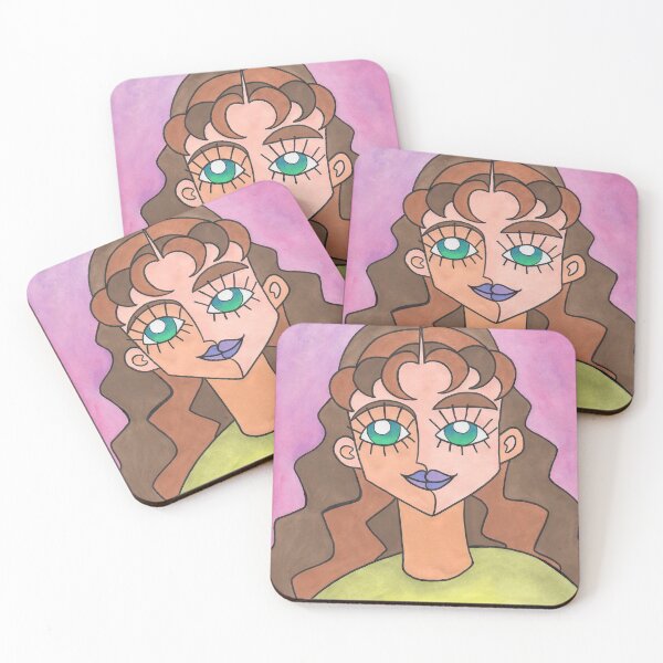 Item preview, brunette girl portrait with long wavy hair (traditional art) designed and sold by Mennen’s Art.