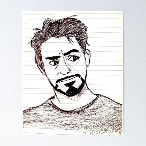 Tony Stark Robert Downey Jr. Pencil Drawing Print -  Canada