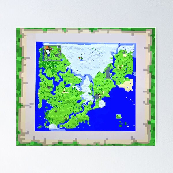 Map Minecraft Art Print by Cedono