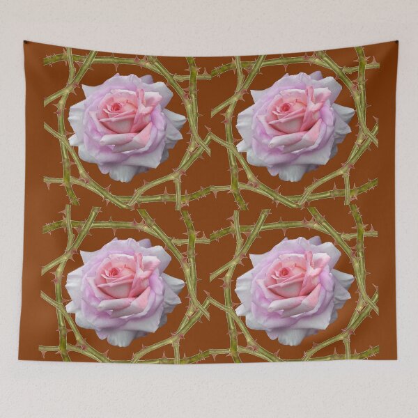 Item preview, PINK ROSES & ROSE BRAMBLES WINE COLORED ART designed and sold by sharlesart.