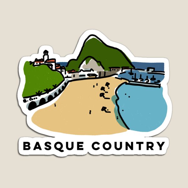 País Vasco | Dibujo de la playa de Guetaria Imán