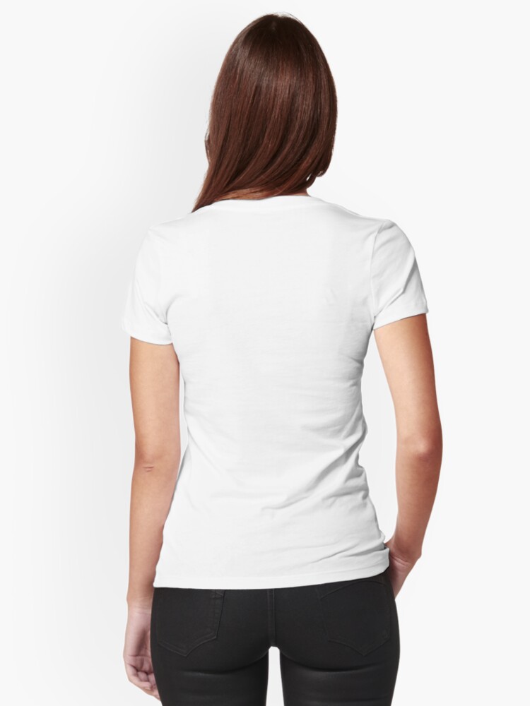 Fitted V-Neck T-Shirt, Black on White by Swoot - Apparel designed and sold by swoottees