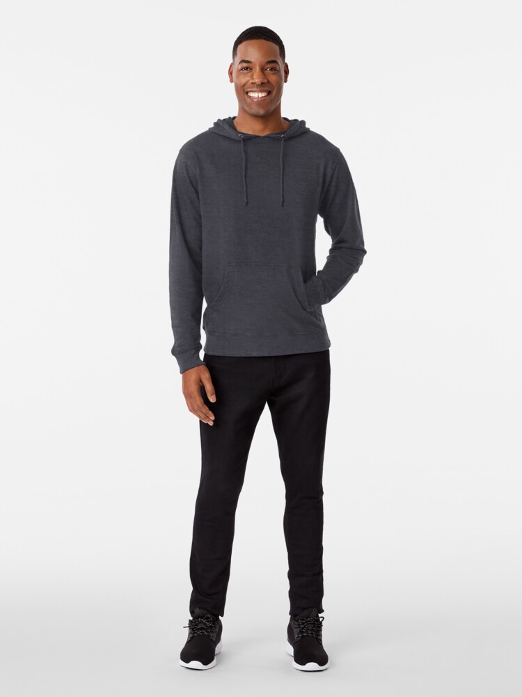 Alternate view of shhh be quiet I'm studying v1 - ORANGE font Lightweight Hoodie