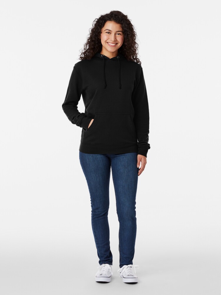 Alternate view of shhh be quiet I'm winning v1 - WHITE font Lightweight Hoodie