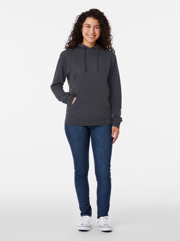 Alternate view of shhh be quiet I'm busy v1 - ORANGE font Lightweight Hoodie